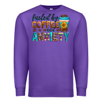 Purple fueled by coffee and anxiety Premium Sweatshirt - Zillion Design Studio