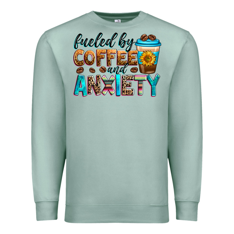 Fueled By Coffee And Anxiety Premium Sweatshirt by Zillion Design Studio | Teevron