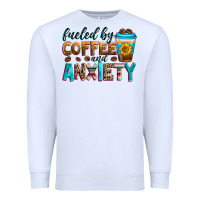 White fueled by coffee and anxiety Premium Sweatshirt - Zillion Design Studio