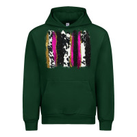 Forest Green cow , yellow and pink glitter brushstrokes Urban Hoodie - AdoDesignShop