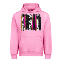 Fuchsia Pink cow , yellow and pink glitter brushstrokes Urban Hoodie - AdoDesignShop