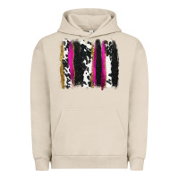 Pigment French Oak cow , yellow and pink glitter brushstrokes Urban Hoodie - AdoDesignShop