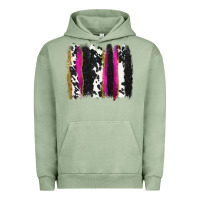 Pigment Oil Green cow , yellow and pink glitter brushstrokes Urban Hoodie - AdoDesignShop