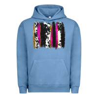 Pigment Pebble Blue cow , yellow and pink glitter brushstrokes Urban Hoodie - AdoDesignShop