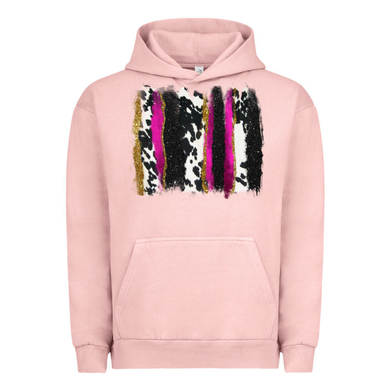 Cow , Yellow And Pink Glitter Brushstrokes Urban Hoodie by AdoDesignShop | Teevron