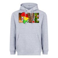 Heather Grey love melanin with african map Heavyweight Hoodie - texasbilliewilder