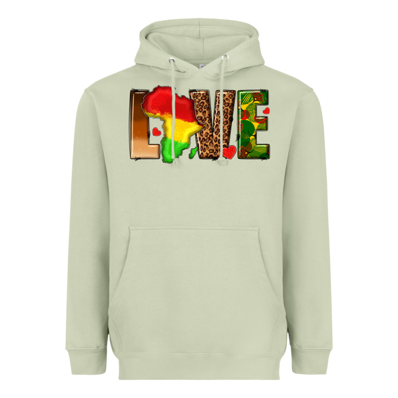 Love Melanin With African Map Heavyweight Hoodie by texasbilliewilder | Teevron