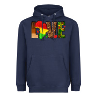 Navy love melanin with african map Heavyweight Hoodie - texasbilliewilder