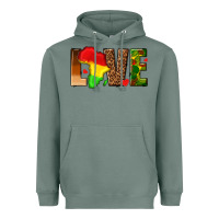 Sage love melanin with african map Heavyweight Hoodie - texasbilliewilder