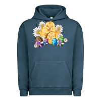 Pigment Midnight Navy chicks eggs daisy easter Urban Hoodie - Artiststas