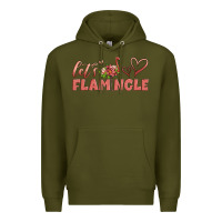 Army Green let's flamingle Premium Hoodie - Artiststas