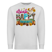 Dove Grey drink happy thoughts Premium Sweatshirt - Zillion Design Studio