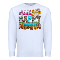 White drink happy thoughts Premium Sweatshirt - Zillion Design Studio