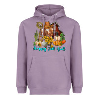 Lavender Happy Fall Y'all Longhorn Cow Heavyweight Hoodie - RanaPortraitStore