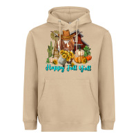 Mushroom Happy Fall Y'all Longhorn Cow Heavyweight Hoodie - RanaPortraitStore