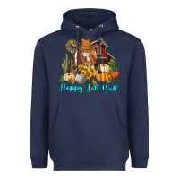 Navy Happy Fall Y'all Longhorn Cow Heavyweight Hoodie - RanaPortraitStore