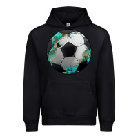 Black western sport soccer camouflage turquoise pattern Urban Hoodie - Artiststas