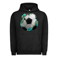 Pigment Black western sport soccer camouflage turquoise pattern Urban Hoodie - Artiststas