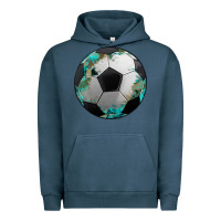 Pigment Midnight Navy western sport soccer camouflage turquoise pattern Urban Hoodie - Artiststas