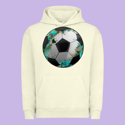 Western Sport Soccer Camouflage Turquoise Pattern Urban Hoodie Designed By Artiststas