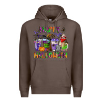 Coffee happy halloween coffee cups Premium Hoodie - AdoDesignShop