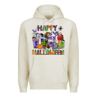 Oatmeal Heather happy halloween coffee cups Premium Hoodie - AdoDesignShop
