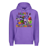 Purple happy halloween coffee cups Premium Hoodie - AdoDesignShop