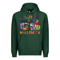 Sports Green happy halloween coffee cups Premium Hoodie - AdoDesignShop