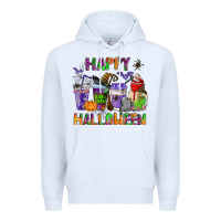 White happy halloween coffee cups Premium Hoodie - AdoDesignShop