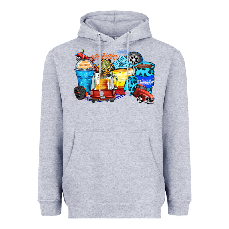 Truck Coffee Cups Heavyweight Hoodie by Zillion Design Studio | Teevron