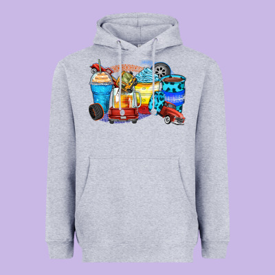 Truck Coffee Cups Heavyweight Hoodie Designed By Zillion Design Studio