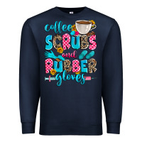 Navy coffee scrubs and rubber gloves Premium Sweatshirt - Zillion Design Studio