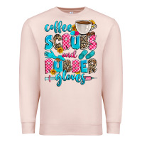 Pale Pink coffee scrubs and rubber gloves Premium Sweatshirt - Zillion Design Studio