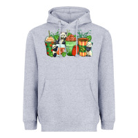 Heather Grey panda coffee cups Heavyweight Hoodie - Zillion Design Studio