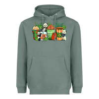 Sage panda coffee cups Heavyweight Hoodie - Zillion Design Studio