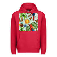 Cardinal parrot in the sun seamless pattern Premium Hoodie - BundleAndBundleShop