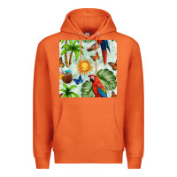 Carrot parrot in the sun seamless pattern Premium Hoodie - BundleAndBundleShop