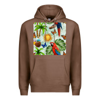Chestnut parrot in the sun seamless pattern Premium Hoodie - BundleAndBundleShop