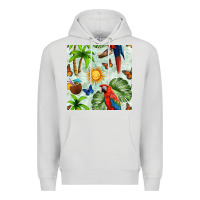 Dove Grey parrot in the sun seamless pattern Premium Hoodie - BundleAndBundleShop