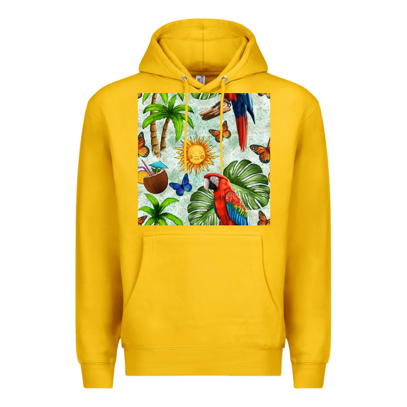 Parrot In The Sun Seamless Pattern Premium Hoodie by BundleAndBundleShop | Teevron