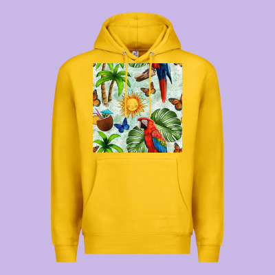 Parrot In The Sun Seamless Pattern Premium Hoodie Designed By Bundleandbundleshop