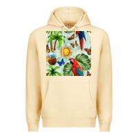 Pina Colada parrot in the sun seamless pattern Premium Hoodie - BundleAndBundleShop