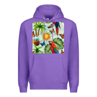 Purple parrot in the sun seamless pattern Premium Hoodie - BundleAndBundleShop