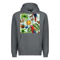 Rock parrot in the sun seamless pattern Premium Hoodie - BundleAndBundleShop