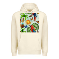 Sandshell parrot in the sun seamless pattern Premium Hoodie - BundleAndBundleShop