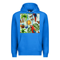 True Royal parrot in the sun seamless pattern Premium Hoodie - BundleAndBundleShop