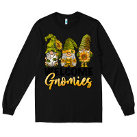 Black welcome gnomies sunflowers Long Sleeve Tee - BarkalooDesign