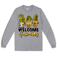Heather Grey welcome gnomies sunflowers Long Sleeve Tee - BarkalooDesign