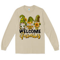 Mushroom welcome gnomies sunflowers Long Sleeve Tee - BarkalooDesign
