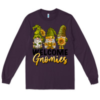 Plum welcome gnomies sunflowers Long Sleeve Tee - BarkalooDesign